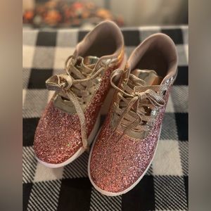 Rose Gold Glitter Sneakers